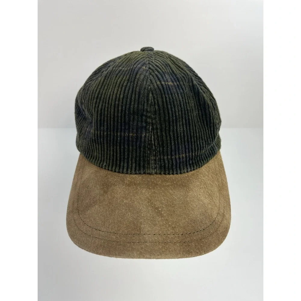 Goorin Bros Corduroy Hat Strapback Green Brown Vintage Made In USA